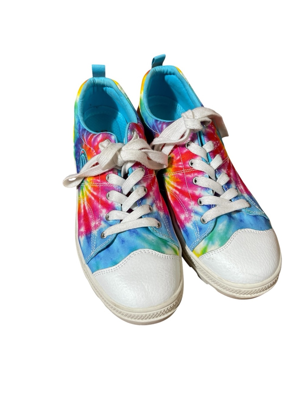 Skechers Tie Dye Lug Sole Sneakers Rainbow Canvas Shoes Size 9.5 - Picture 7 of 9